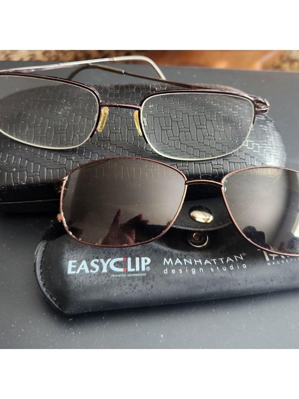 EASYCLIP MG747 47-19-135 BRONZE FLEX HINGE W/POLARIZED CLIP Ons,Eyeglass Frames